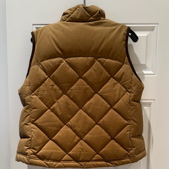 L.L. Bean Golden Brown Waxed Down  Quilted Vest - Picture 9 of 11